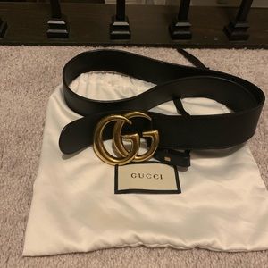 Authentic Black Leather Gucci Belt